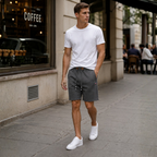 Heren short met trekkoord in een relaxte casual pasvorm Jelle Jora Mode