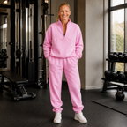 Dames casual sweatshirtset met halve rits Jelle Jora Mode