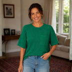 Damesblouse met ruime pasvorm en ronde hals Jelle Jora Mode