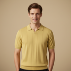 Heren gebreide slim fit polo met korte mouwen Jelle Jora Mode