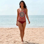 Dames tankini zwempak met patroon tweedelig zwemkleding set Jelle Jora Mode