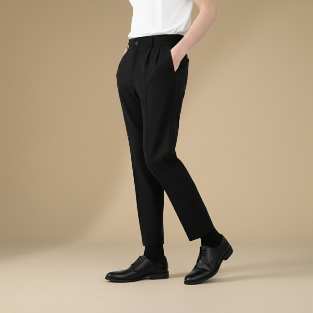 Slim fit taps toelopende enkellange herenbroek Jelle Jora Mode