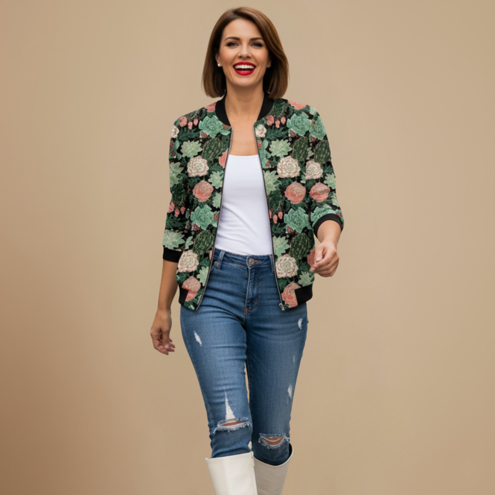 Bomberjack met Print Casual Stijl Jelle Jora Mode