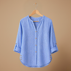 Damesblouse met strepen lange mouwen en knopen Jelle Jora Mode