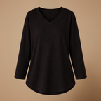 Dames ledigvallend casual t-shirt met lange mouwen en v-hals Jelle Jora Mode