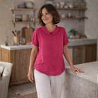 Dames losse casual blouse met korte mouwen Jelle Jora Mode