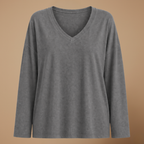 Dames blouse met V-hals en lange mouwen Jelle Jora Mode
