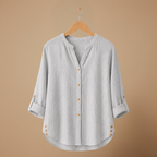 Damesblouse met strepen lange mouwen en knopen Jelle Jora Mode