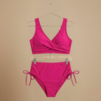 Dames hoge taille wikkelbikini met strikbandjes aan de zijkanten Jelle Jora Mode