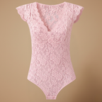 Damesblouse met kanten V-hals en korte mouwen Jelle Jora Mode