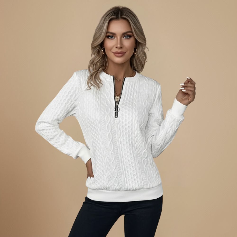 Kabelbrei Trui Met Rits – Relaxed & Comfortabel Jelle Jora Mode