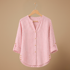 Damesblouse met strepen lange mouwen en knopen Jelle Jora Mode