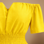 Dames off-shoulder jumpsuit met plooien en wijde pijpen Jelle Jora Mode