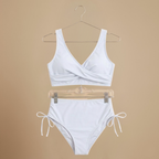 Dames hoge taille wikkelbikini met strikbandjes aan de zijkanten Jelle Jora Mode