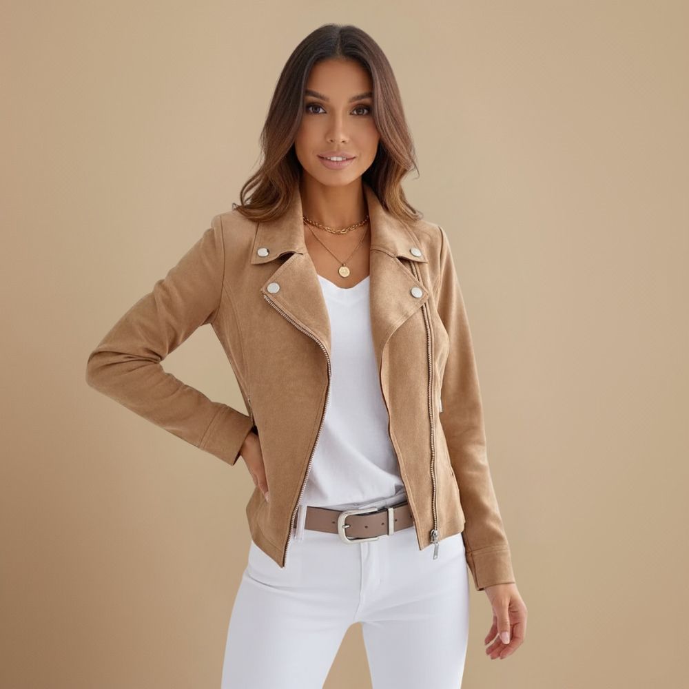 Dames Leren Jas Met Meerdere Zakjes Jelle Jora Mode