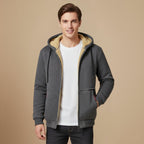 Casual Dikke Fleece Gevoerde Hoodiejack voor Heren Jelle Jora Mode