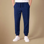 Heren joggingbroek met ruitjesmotief slim fit voor dagelijks comfort Jelle Jora Mode