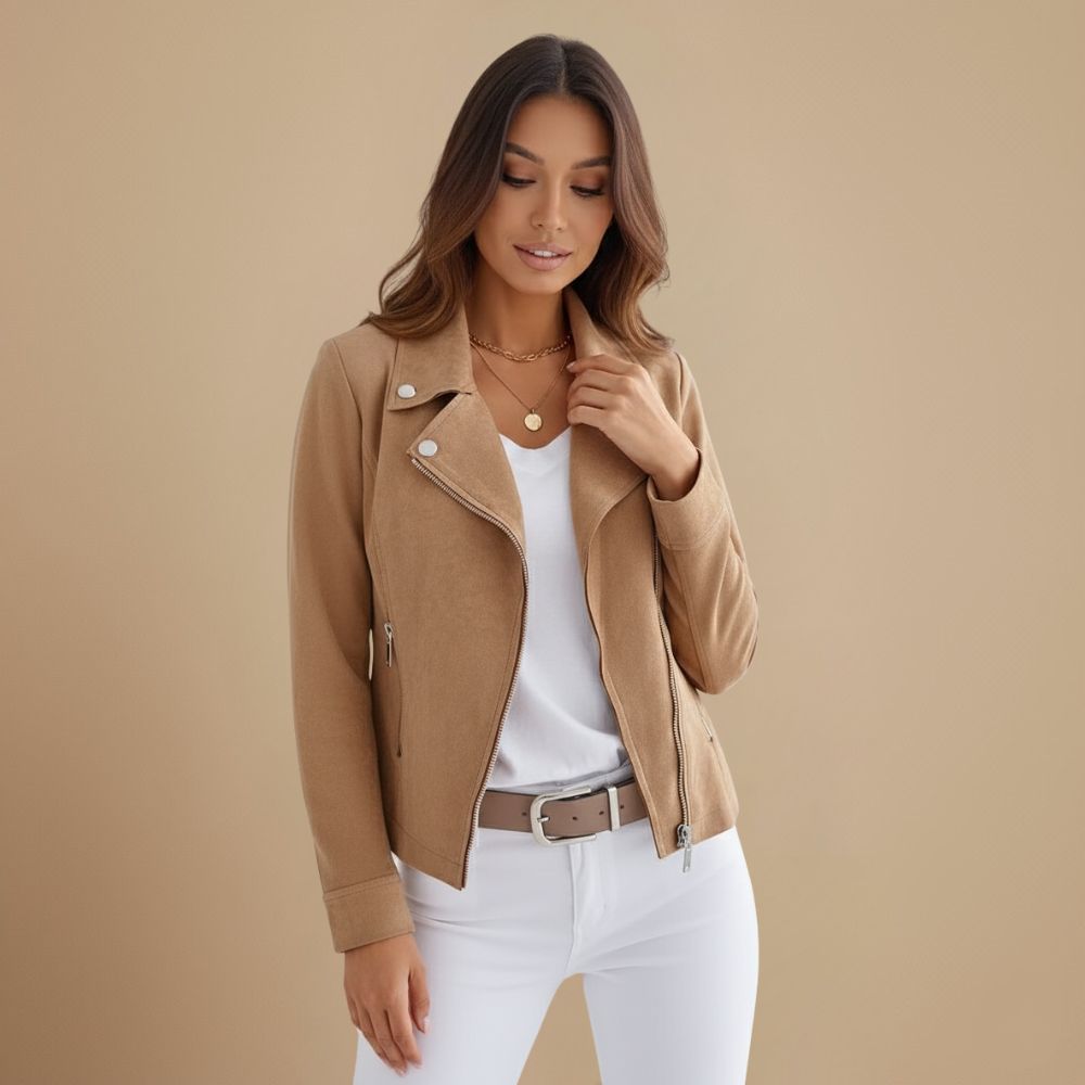 Dames Leren Jas Met Meerdere Zakjes Jelle Jora Mode