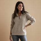 Slanke Gebreide Zip Trui met Staande Kraag Jelle Jora Mode