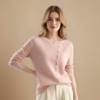 Knoopvest met gebreide kraag en lange mouwen Jelle Jora Mode