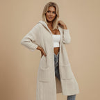 Cardigan met capuchon en kabelstructuur lang model Jelle Jora Mode