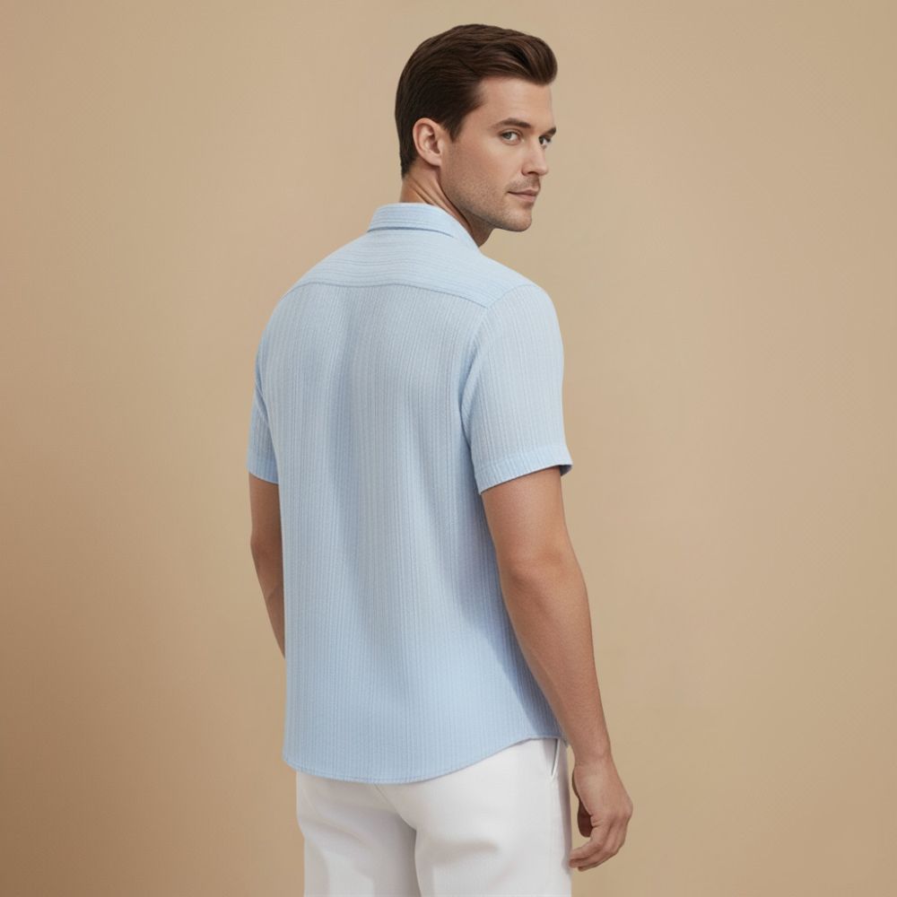 Mode Heren Linnen Korte Mouw Overhemd Jelle Jora Mode