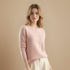 Knoopvest met gebreide kraag en lange mouwen Jelle Jora Mode