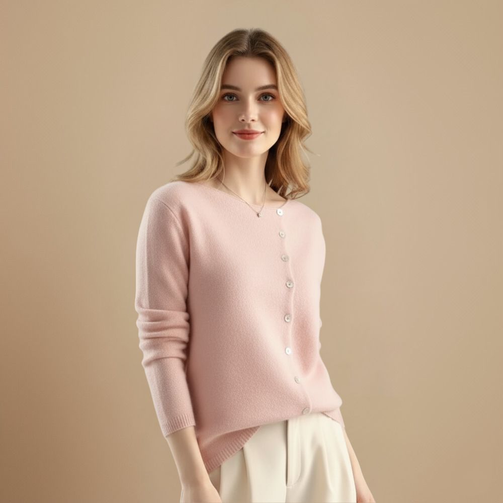 Knoopvest met gebreide kraag en lange mouwen Jelle Jora Mode