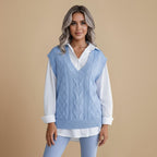 Leuke V-hals gebreide vest Jelle Jora Mode