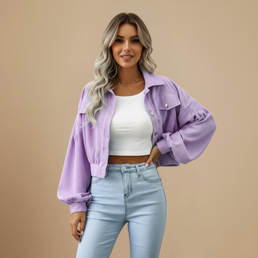 Vintage Corduroy Cropped Jas Jelle Jora Mode