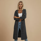 Cardigan met capuchon en kabelstructuur lang model Jelle Jora Mode
