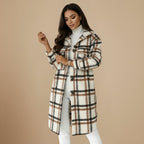 Dames Geruite Wolblend Jas Jelle Jora Mode