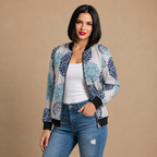 Casual bomberjack met bloemen print Jelle Jora Mode
