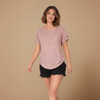 Dames elegante blouse met korte mouwen en print Jelle Jora Mode