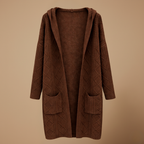 Cardigan met capuchon en kabelstructuur lang model Jelle Jora Mode