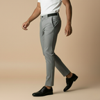 Heren slim fit zakelijke broek met enkellengte