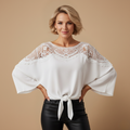 Damesblouse van gehaakt kant met lange mouwen
