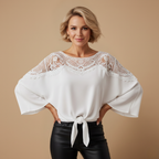 Damesblouse van gehaakt kant met lange mouwen