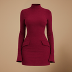 Dames slim fit mini-jurk met lange mouwen en nauwsluitende pasvorm Jelle Jora Mode