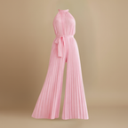 Dames geplooide jumpsuit – hoge hals ontwerp met riem Jelle Jora Mode