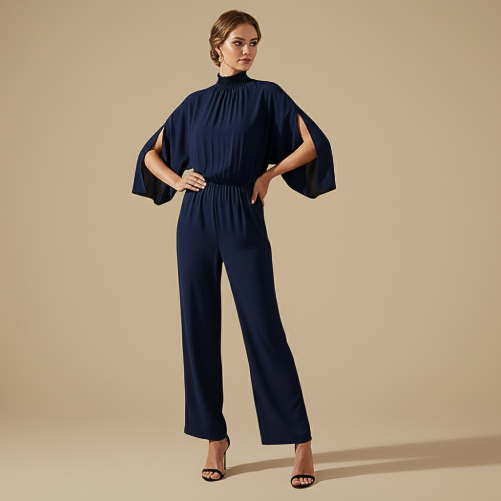 Hoge hals vloeiende jumpsuit voor dames Jelle Jora Mode