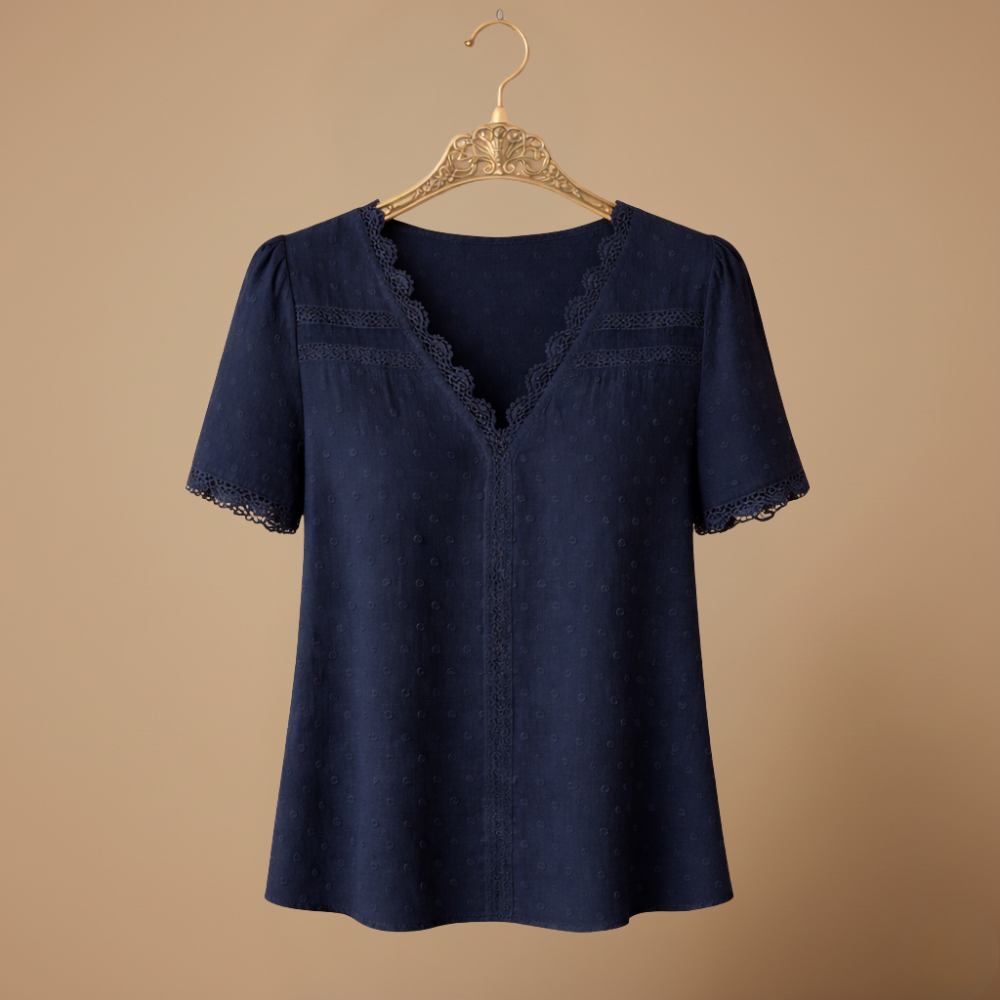 Elegante kanten blouse met korte mouwen Jelle Jora Mode