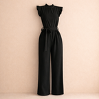 Dames elegante jumpsuit met taille riem en mouwloos ontwerp Jelle Jora Mode