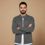 Herenjas met lange mouwen textuur en ritssluiting Jelle Jora Mode