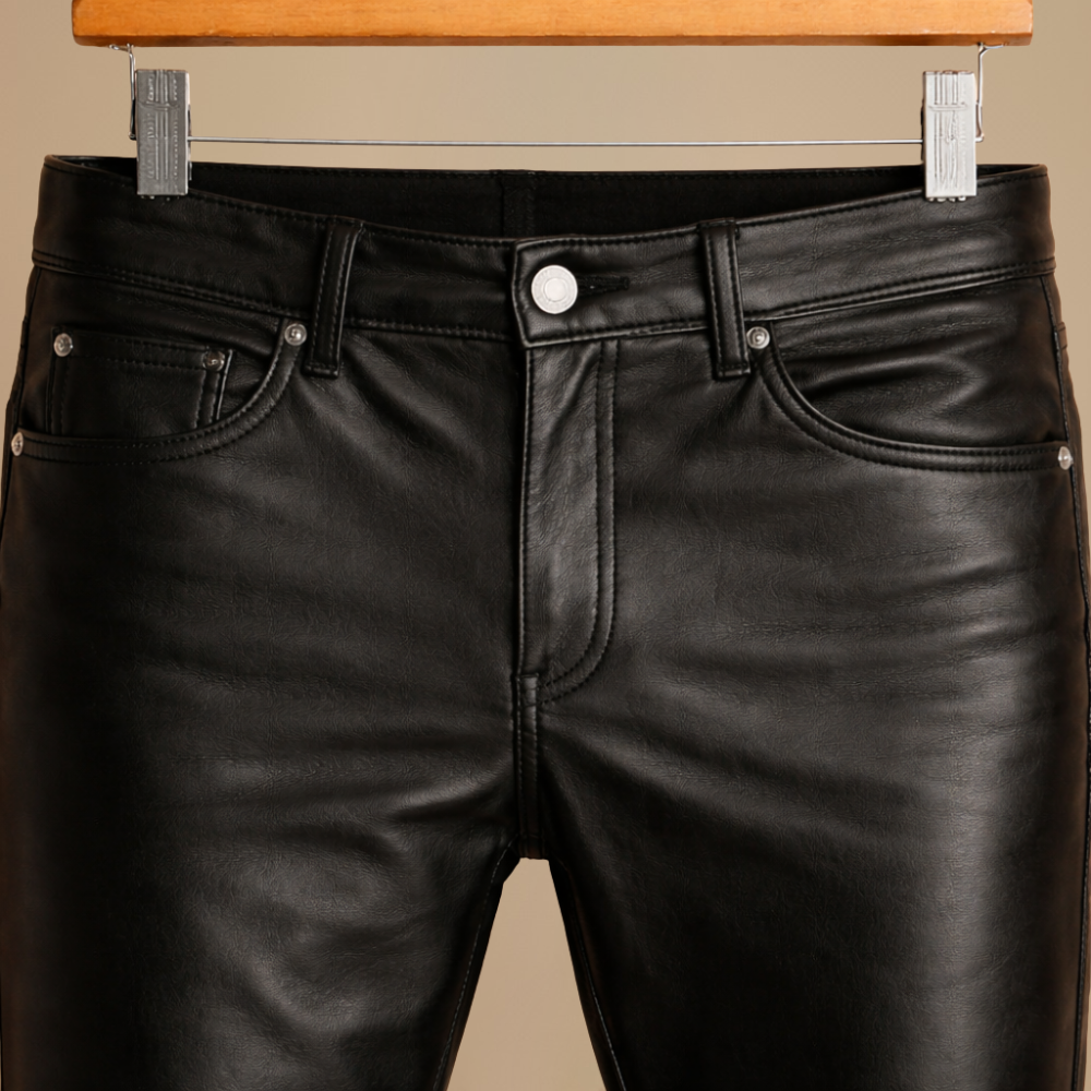 Stoere leren broek voor heren Jelle Jora Mode