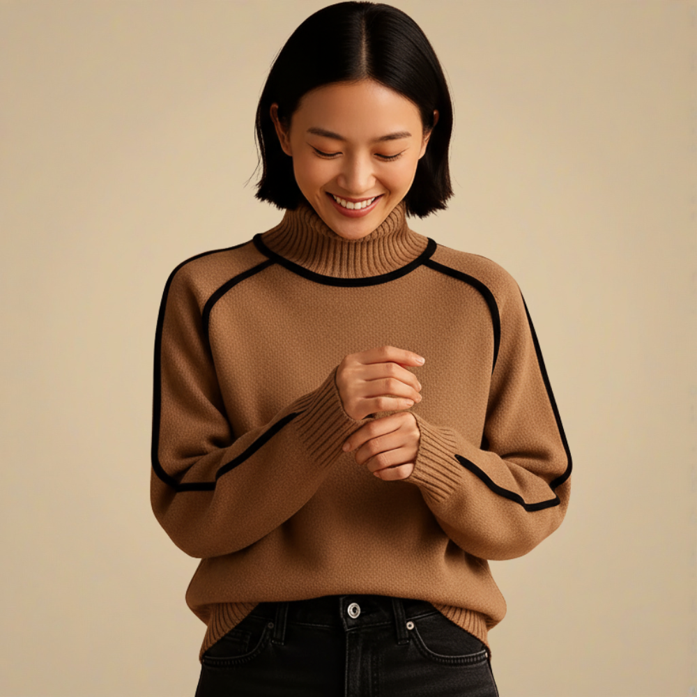 Gebreide Coltrui met Lijnpatroon Jelle Jora Mode