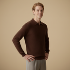 Minimalistisch slim fit geribd gebreid poloshirt voor heren&nbsp; Jelle Jora Mode