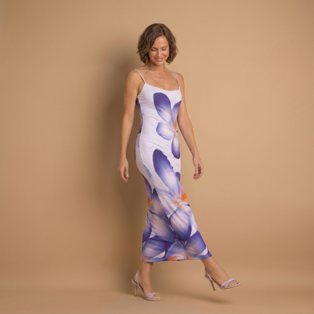 Dames maxi-jurk met bloemenprint mouwloze zomerjurk Jelle Jora Mode