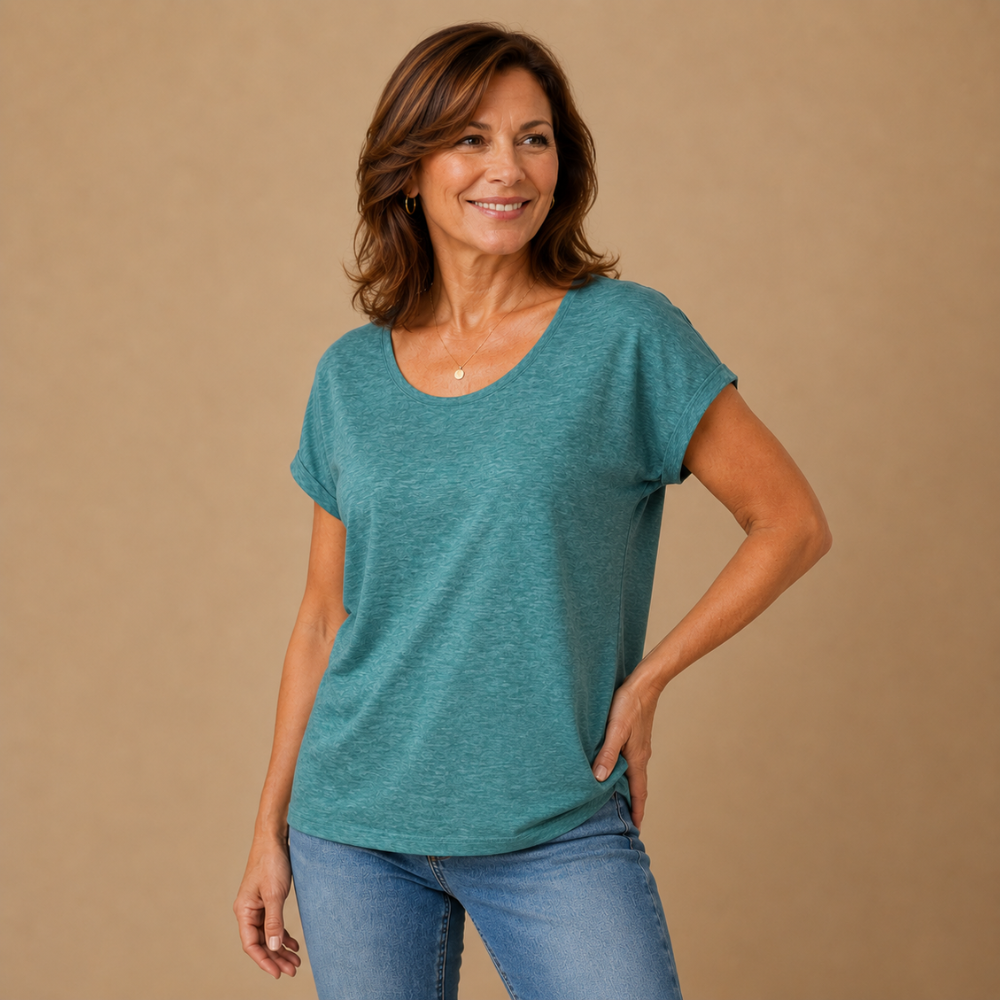 Casual dames top met V-hals en korte mouwen voor de zomer Jelle Jora Mode
