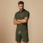 Casual Poloshirt en Korte Broek Tweedelige Set voor Heren Jelle Jora Mode